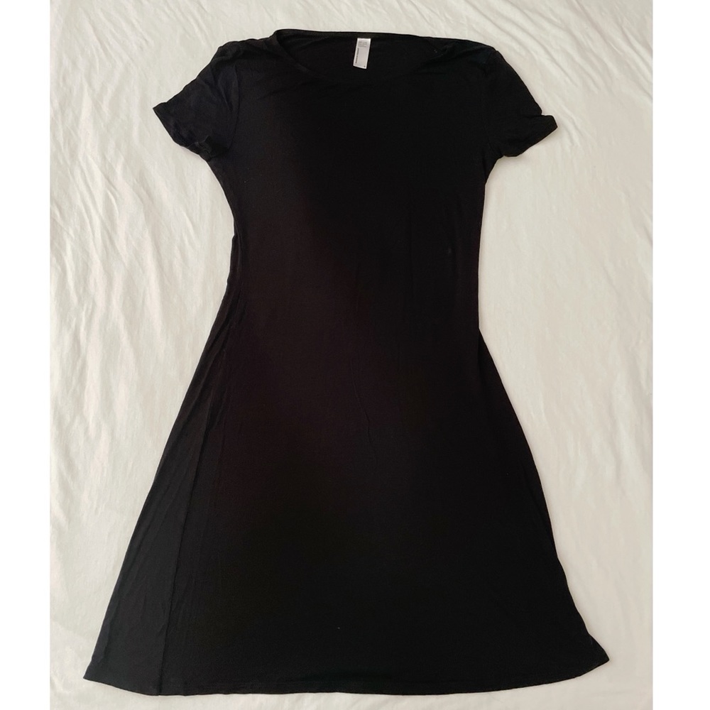 American Apparel Skater Cut T-Shirt Dress Black Size S